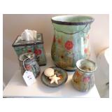 floral design bathroom set