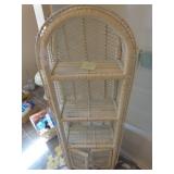 wicker style bathroom shelf