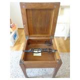 vintage wooden shoe shine box stool