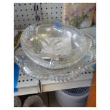 2 Glass Bowls & Candy Dish clear glass