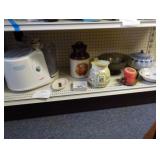 lot of misc glassware, candles, humidifier, @