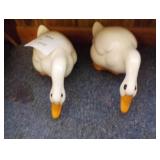 2 ceramic white geese