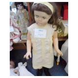 Vintage Porcelain Standing Doll 34" tall