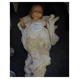 Doll with blanket & clothes