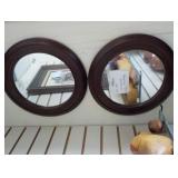 Pair of round mirrors 13" diameter