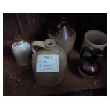 lot of 5 small stoneware crocks