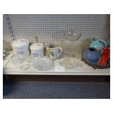 lot of misc glass, canisters, pitcher, etc. @