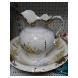 Vintage Wash Bowl & Pitcher floral pattern