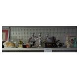 lot of misc items, glass, candle holders 17 pcs