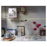 lot of misc items, hanging glass, vase & more..