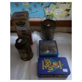 lot of 5 collector tins, Smoking Joe