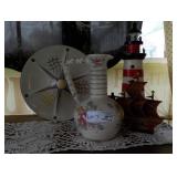 Lot of misc items, lighthouse, ship, vase, etc...