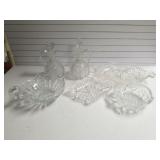 Cut Crystal Bowls, Decanters, Tray