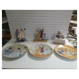 Norman Rockwell Plates With Matching Figurines