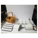 Wooden Basket, Hangers, Wall Decor