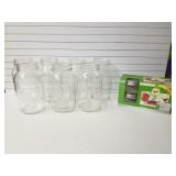 7 Mason Jars, 4 Half Pint Jars