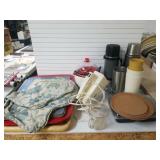 Trays, Thermoses, Cork Mats, Measuring Cup