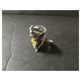Marked Sterling Silver Ring With Stone