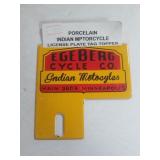 Porcelain Indian Motorcycle License Plate Tag