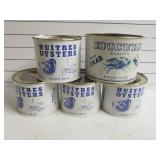 4 Vintage Huîtres Oyster Cans, 1 Epicure Crab