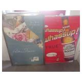 Budweiser Advertising Sign And Extra Frame