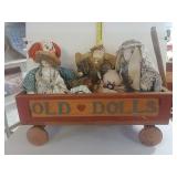Old Dolls Wagon And Dolls