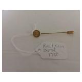 Real Coin Dated 1780 Pin