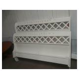 White Wood Queen Sleigh Bed Frame