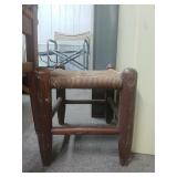 Wood & Wicker Footstool