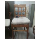 Wood & Wicker Chair With Removable Seat Cushion