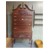Wooden High Boy Dresser
