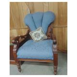 Wood & Upholstered Accent Chair