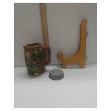 Antique Majolica Pitcher & Other Items