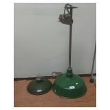 Vintage Industrial Green Enamel Light Shades