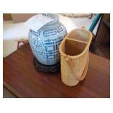 Blue Vase & Divided Basket