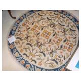 50" Round Area Rug - Tan/Blue pattern