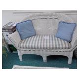 White Wicker Loveseat