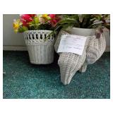 2 Flower Holders - Hanging & Elephant