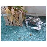 Lot of Misc Items - Wooden Plant Holder/Crab