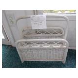 White Wicker Magazine Holder