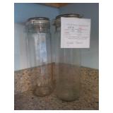 Lot of 2 Tall (13") Glass Spaghetti Jars