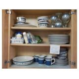 44-piece Pfaltzgraff dishes - Blue Leaf Design