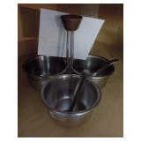 Condiment Bowls with stand & spoons