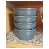 Set of 4 Blue Corningware Stoneware bowls