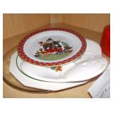 Lot of 4 Christmas Platters