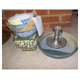 Pottery Lot - Vase, bowls, candle holder & more