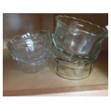 Lot of 7 misc clear glass dessert bowls