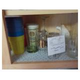 Lot of 18 pieces misc glasses & plastic cups