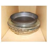 Lot of Glass and Metal Pie Plates
