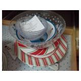 Christmas Lot of plastic plates and bowls